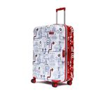 uppercase Jfk Duo (Large) 76Cm, Polyester Hardsided Check-In Trolley Bag For Travel, 8 Wheel Suitcase For Men & Women, 2000 Days Warranty, Dual Tone (White&Red, 31 X 53 X 75.5 Cm, Spinner)