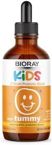 BIORAY Kids NDF Tummy, Raspberry - 4 fl oz (120 mL) - 11-Strain Probiotic Blend - Supports The Immune Response in The GI Tract - Non-GMO, Vegan, Gluten Free - Approx. 120 Servings