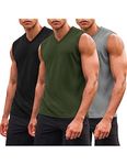 COOFANDY Mens Bodybuilding Tank Tops 3 Pack V Neck Workout Sleeveless Shirt Muscle Exercise T Shirts