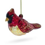 Red Cardinal Bird Blown Glass Christmas Ornament