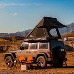 Naturnest Polarisplus Extra Large Classic Black Aluminum Rooftop Tent with 2 Luggage Racks, AC Inlets, LED Lights, USB Plug for Vans, Jeeps, SUVs and Trucks, 2-3 Person Tent