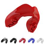 SafeJawz Mouthguard for Braces, One Size Re-mouldable Gum Shield with Case for Boxing, MMA, Rugby, Martial Arts, Judo, Karate, Hockey and All Contact Sports (Red)