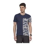 DOMIN8 Men's Camouflage Tshirt with Trendy Print for Outdoor Training/Running/Workout | Army/Military Men T-Shirt | Half Sleeve (XXL, Blue Printed Camouflage)
