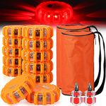 12 Pack Flare Light LED Road Safety Flashing Warning Kit Roadside Emergency Beacon Magnet Hook Car Vehicle Boat Truck Disc Magnetic Flash Cars Security Driveway Signal Automotive Strobe