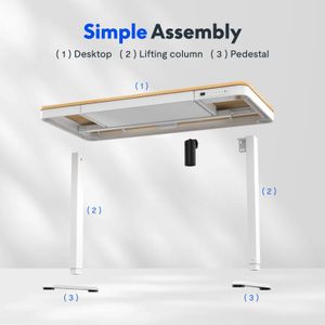 FLEXISPOT Comhar EW8W Standing Desk – Adjustable Height, White