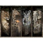 Bits and Pieces - 1000 Piece Jigsaw Puzzle - Pride of Africa, African Jungle Animals; Lions, Giraffes, Elephants and Zebras - by Artist Ruane Manning - 1000 pc Jigsaw