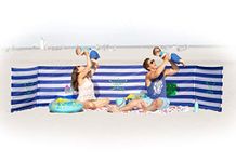 BEACH FENCE Premium 20 ft Beach Windscreen, Privacy Screen, Wind Blocker - Original Nautical, Free Rubber Mallet and Carry Bag Included