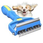 3-in-1 Deshedding Brush for Pets - Dematting Undercoat Rake for Thick Fur on Dogs and Cats, Upgraded Version