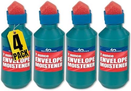1InTheOffice Envelope Moistener, Envelope Sealer Bottle Wedge Sponge, Tipped Squeeze Bottle, Spill Proof (4 Pack)