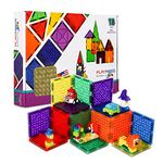 Playmags Magnetic Tiles, Magnetic Building Bricks, Exclusive Magnetic Blocks, Skill Development, Ages 3+ (Small Bricks Tiles)