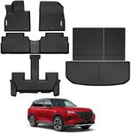 YITAMOTOR Floor Mats for 2020-2025 Hyundai Palisade Bucket Seats 7 Passenger, Rear Trunk Mat with Backrest Mat Floor Mat Replacement for Palisade Accessories TPE All Weather Floor Mats, Black