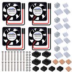 GeeekPi Fan for Raspberry Pi, 30x30x7mm DC 5V Brushless Cup Cooling Fan with Heatsinks for Raspberry Pi 3/2 Model B, Raspberry Pi 4 Model B,3B+ & Retroflag NESPI CASE Plus (4-Pack)