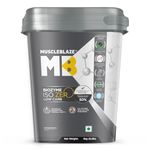 MuscleBlaze Biozyme Iso-Zero, Low Carb, 100% Pure Whey Protein Isolate with USA Patent-Published Enhanced Absorption Formula (EAF®), 27g Pure Isolate Whey Per Scoop (Ice Cream Chocolate, 4kg / 8.8lbs)