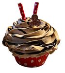 Dezicakes Fake Cupcake – Chocolate Christmas Gingerbread Cupcake- Artificial Cakes for Display – Faux Cake Decorations for Home & Kitchen