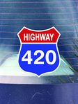 Highway 420 Vinyl Decal Sticker | Cars Trucks Vans Walls Laptops Cups | Printed | 5.25 inches | KCD958