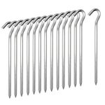 Tent Pegs 14 PCS, 18cm Metal Heavy Duty Tent Hooks, Aluminum Alloy Lightweight Tent Hard Ground Pegs Garden Stakes Nails for Camping Awning Traveling Netting Tarp