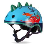 Micro Scooters | Bike/Scooter 3D Printed Deluxe Children's Helmet | Cycling Accessories | Adjustable Headwear | Boys & Girls | 55-58cm | Dino