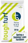 ToughTurf Thrive Spring/Summer Lawn Fertiliser - 20kg Bag - Premium Spring Lawn Fertiliser & Summer Feed for Greener, Thicker Grass - Safe for Children & Pets – 20kg Covers 600m²