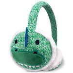 Gifts Treat Boys Earmuffs Kids Knitted Ear Muffs in Plush Adjustable Winter Warm Toddlers Ear Warmers in Cute Dinosaur Ear Covers for Boys, Green Dinosaur, S