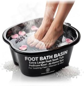 AWA Foot Soaking Tub for Soaking Feet, Extra Large Pool Foot Bath Soak Tub,Sturdy Feet Soaking Tub and Pedicure Bowl, Foot Spa Kit for Women and Men (Black Foot Tub)