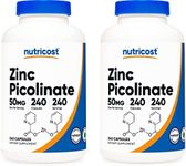 Nutricost Zinc Picolinate 50mg, 240 Vegetarian Capsules (2 Bottles) - Gluten Free and Non-GMO