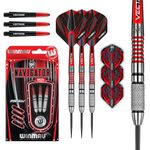 WINMAU Darts Navigator 23g 90% Tungsten Steeltip Darts Set with Dart Flights and Dart Shafts (Stems)