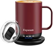 Kepwam Temperature Control Smart Mug, 16oz Self Heating Coffee Mug with Extra long Battery Life Hot up to 149℉ - Touch & App Controlled Heated Coffee Mug, Excellent Gift for Men Women