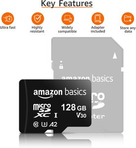Amazon Basics 128GB Micro SDXC Memory Card – High Speed