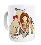 For The Fur Kids Ceramic Dog Mom Coffee Mug - Gift for Dog Lovers, Multicolour, 325 ml