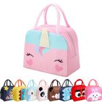 Runmeihe Kids Lunch Bag for Girls Boys Students, Reusable Cartoon Insulated Lunchbag,Small Foldable Waterproof Lunch Bags for Travel Picnic School