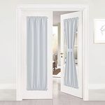 NICETOWN Blackout Sidelight Curtain Panels, Room Darkening Thermal French Door Curtains with Top and Bottom Rod Pocket Tie Back Included (Greyish White, W25 x L72, 1 Panel)