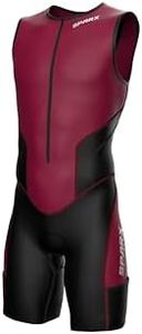 Sparx X Triathlon Suit Men Racing Tri Cycling Skin Suit Bike Swim Run (Maroon, L)