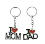 Pride Store "I love Mom, I love Dad Keychain, Keychain gift, Keyring, Keychain for gift house home office shop bike car trending keychain for mothers day fathers day keyring gift