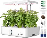 iDOO Indoor Herb Garden Kit, 12 Pods Hydroponics Growing System, LED Grow Light, Indoor Garden, Automatic Timer, Germination Kit with Fan, Height Adjustable, ID-IG301