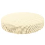 IMIKEYA Round Stretch Chair Seat Cover Elastic Office Chair Cover Non-Slip Soft Stool Cover Protective Dining Chairs Cushion Comfortable Seat Pad Cover For Home Bar Restaurant Chair (Beige)