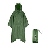 TOMSHOO Rain Jackets Rain Poncho Waterproof Raincoat for Hunting Camping, Leisure Raincoat, Camouflage Rain Poncho Green