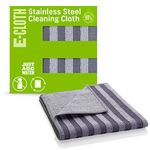 E-Cloth Stainless Steel Cleaning Cloth, Premium Microfiber Stainless Steel Cleaner for Appliances, Great for Oven, Stove and Refrigerators, Washable and Reusable, Gray & Silver, 2 Cloth Set