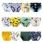 JackLoveBriefs Boys' Briefs Dinosaur Truck toddler underwear boys(Pack of 12,2-3 years, MULTICOLOR,Size:100)