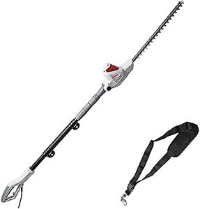 IKRA Elektro Teleskop Heckenschere ITHS600 inkl. Schultergurt, Schnittlänge 51cm, Schnittwinkelverstellung