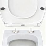 Soft Close Toilet Seat, Toilet Seat with Quick Release for Easy Clean, Standard Loo Toilet Seats Oval, Simple Top Fixing, Universal Toilet Seat, Non-Slamming, White