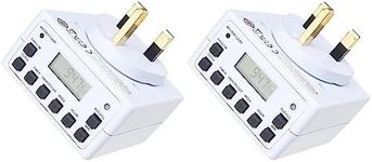 STATUS Timer Switch | 7 Day Digital Timer Light Switch | White UK Plug | S7DDT3 (Pack of 2)