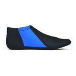 Nufoot Booties Indoor Mens Shoes, Black with Royal Blue Stripes, Large