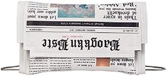 moderngenic 'Newspaper' Handbag, Fashion Envelope Clutch, Cross-body Shoulder Purse, Soft PU Leather Handbags for Women/Girls, White