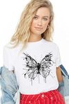 EPIKO Spooky Butterfly Graphic Printed Regular Fit Womens Tshirt