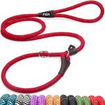 Fida Slip Rope Dog Lead | 1.8m, One-Size-Fits-All, Slip-On Rope Leash. Easy to Slip On, No Collar or Harness Needed. Durable & Weather Resistant Climbers Rope with Reflective Stitching (Red)