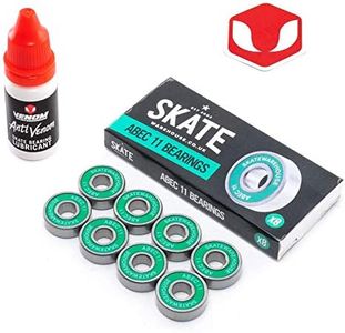 Venom Skateboards & Bones Reds Swiss Ceramic ABEC11 Skate 608 Bearings includes Venom Bearing Lubricant/Oil Gift Pack for Skateboard/Longboard/Crusier/Scooter/Roller/Quad/Inline Skate/Derby