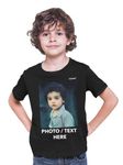 THEWHOOP Personalized Custom Print Black Round Neck Cotton Kids T-Shirts for Boys, Girls, (32 (11-12 YEAR))