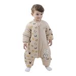 Mosebears Baby Sleeping Bag, 2.5 TOG baby sleep sack with Legs,Warmly Lined Winter Sleeping Bag with Removable Sleeves(Bear,3-4 Years(baby height 95-105cm))