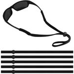 Qufiiry 5 PCS Unisex Glasses Straps, Soft Sport Eyeglasses Straps, Glasses Chain, Eyeglasses Cord, Sunglass Straps, Adjustable Non-Slip Eyewear Retainer for Running Reading Sports Outdoor (Black)