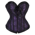 Grebrafan Womens Corsets Zip Renaissance Corset Bustier Top (US(2-4) XS, Purple)